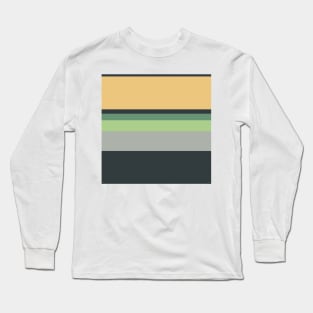 A magnificent tailoring of Greyish, Onyx, Slate Green, Laurel Green and Pale Gold stripes. Long Sleeve T-Shirt